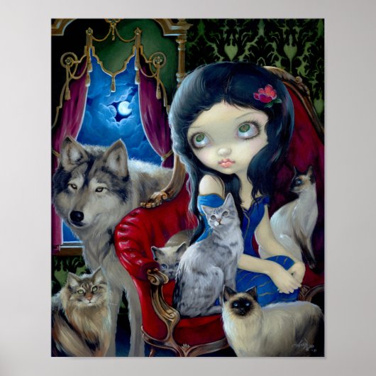 Ruf der Night ART PRINT Katzenwolf gotisch Poster (Vorne)