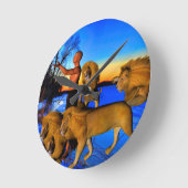 Ruf der Wildnis Runde Wanduhr (Winkel)