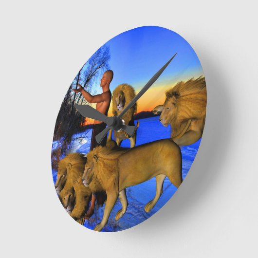 Ruf der Wildnis Runde Wanduhr (Winkel)