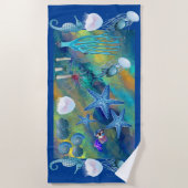 Ruf des Meereslebens Blaue Ozeane Strandtuch (Vorderseite)