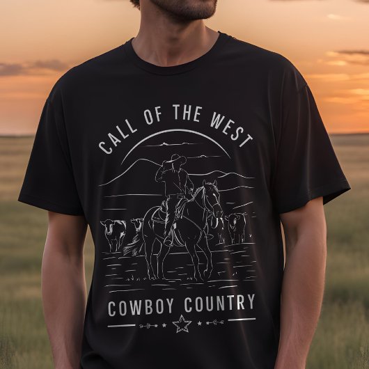 Ruf des Minimalistischen Cowboy im Westen T-Shirt