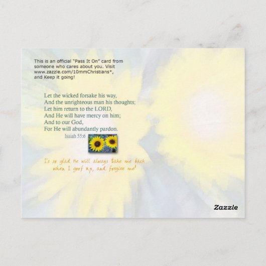 Ruf ihn an postkarte (Rückseite)