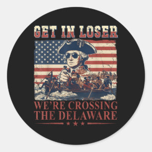 Ruf In Crossing The Delaware 4. Juli Vintage 6 Runder Aufkleber