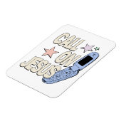 Ruf Jesus an – Retro-Glaubensdesign Magnet (Linke Seite)