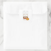 Ruf mich altmodisch an quadratischer aufkleber (Tasche)