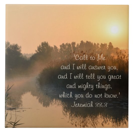 Ruf mich an, Bibelverse Jeremiah 33:3 Keramik Tile Fliese (Vorderseite)