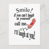 Ruf mich an, ich lache dich an. zynisch und sehr l postkarte (Vorderseite)