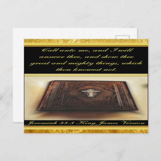 Ruf mich an, und ich werde dir Jeremija 33:3 antwo Postkarte (Vorne/Hinten)