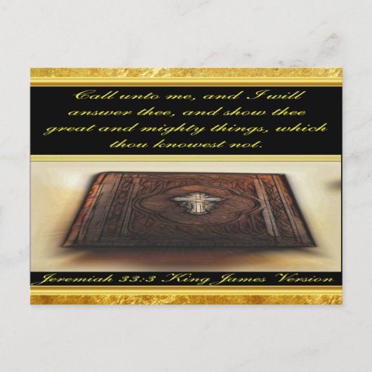 Ruf mich an, und ich werde dir Jeremija 33:3 antwo Postkarte (Vorderseite)
