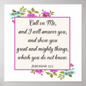 Ruf mich Bibelverse Jeremiah Christlich Gicleé an Poster (Vorne)
