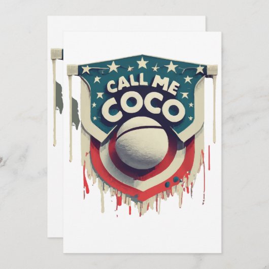 Ruf mich Coco als Champion an Einladung (Vorne/Hinten)