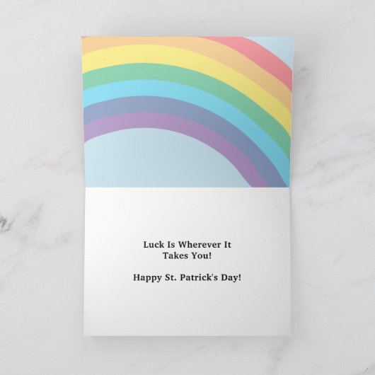 Ruf mich glücklich Irish Gnome St Patricks Day Hol Dankeskarte (Innenseite)