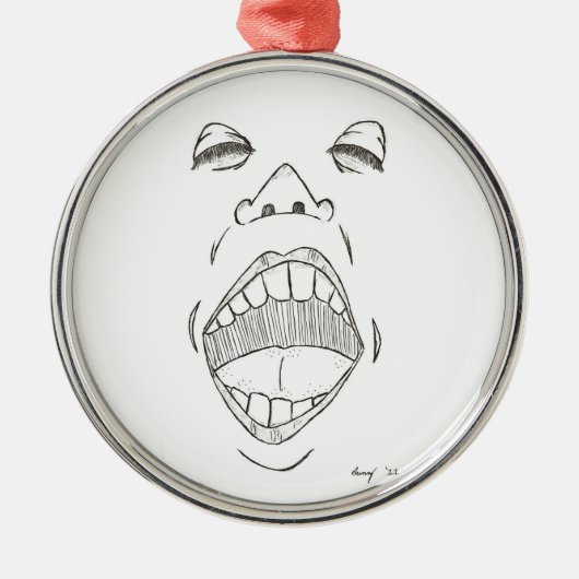 "Ruf-" Verzierung Silbernes Ornament (Vorne)