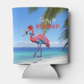 Rufe an Coole Flamingo Tropical Beach Dosenkühler (Rückseite)