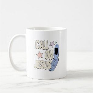 Rufe Jesus an – Retro-Glaubensdesign Kaffeetasse