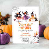 Rufen alle Hexen niedliches Halloween-Kostüm-Party Einladung