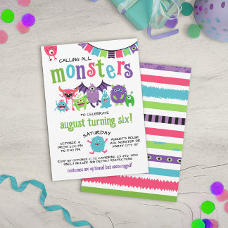 Rufen alle Monster Kinder Halloween Party Einladung