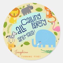 Rufen alle Party Kindergeburtstag Party Runder Aufkleber