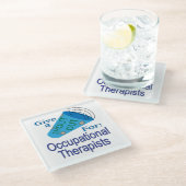 Rufen für Arbeitstherapeuten Glasuntersetzer (Schrägansicht)