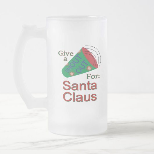 Rufen für den Weihnachtsmann Mattglas Bierglas (Links)