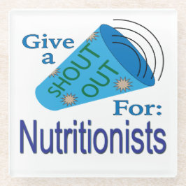 Rufen für Ernährungswissenschaftler Glasuntersetzer