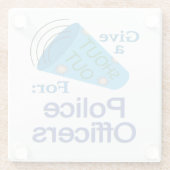 Rufen für Polizeibeamte Glasuntersetzer (Rückseite)