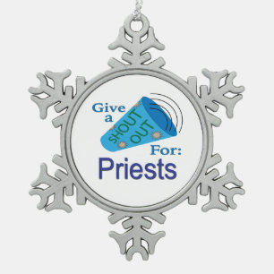Rufen für Priester Schneeflocken Zinn-Ornament
