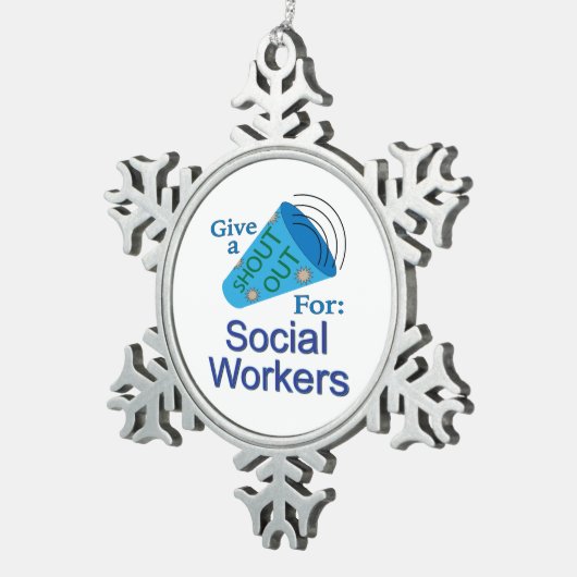 Rufen für Sozialarbeiter Schneeflocken Zinn-Ornament (Rechts)