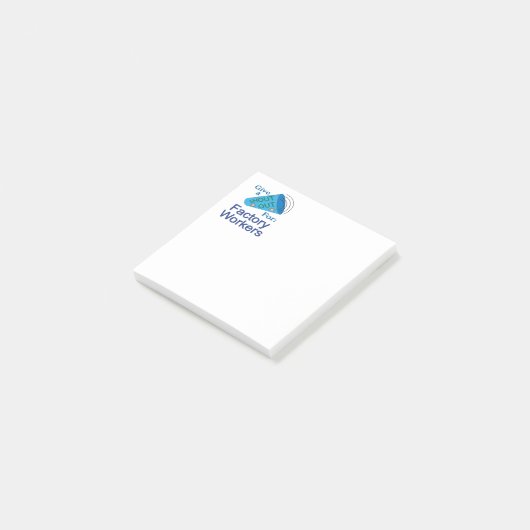 Rufen für Werksarbeiter Post-it Klebezettel (angewinkelt)