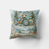 Rufen Sie alle Elfen Weihnachtsbaumschnee Kissen (Rückseite)