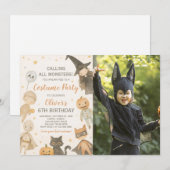 Rufen Sie alle Monster Halloween Foto Einladung (Vorne/Hinten)