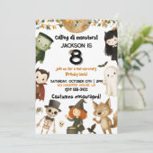 Rufen Sie alle Monster! Halloween-Party Birthday Einladung (Stehend Vorderseite)