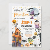 Rufen Sie alle Monster Halloween Party Niedlich Einladung (Vorderseite)