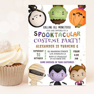 Rufen Sie alle Monster Niedliche Halloween-Party Einladung