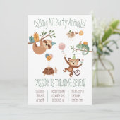 Rufen Sie alle Party Tiere! Feierabend Einladung (Stehend Vorderseite)