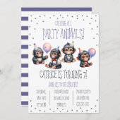 Rufen Sie alle Party Tiere! Gorilla Birthday Party Einladung (Vorne/Hinten)