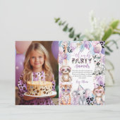 Rufen Sie alle Party Tiere Jungle Safari Geburtsta Dankeskarte (Stehend Vorderseite)