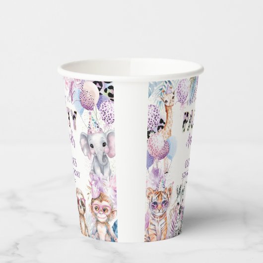 Rufen Sie alle Party Tiere Jungle Safari Geburtsta Pappbecher (Links)