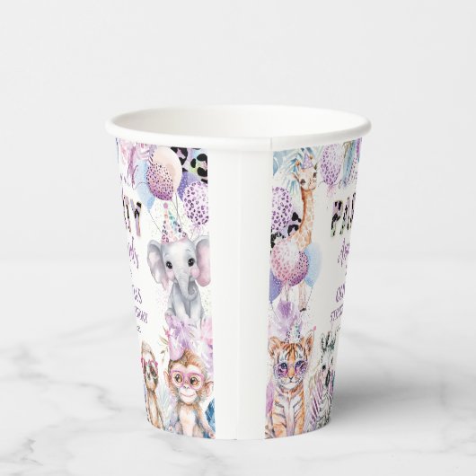 Rufen Sie alle Party Tiere Jungle Safari Geburtsta Pappbecher (Rechts)