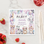 Rufen Sie alle Party Tiere Jungle Safari Geburtsta Serviette (Beispiel)
