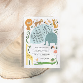 Rufen Sie alle Party Tiere! Modern Birthday Party Dankeskarte