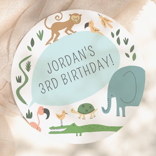 Rufen Sie alle Party Tiere! Modern Birthday Party Pappteller