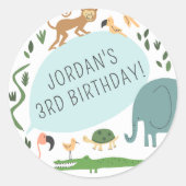 Rufen Sie alle Party Tiere! Modern Birthday Party Runder Aufkleber (Vorderseite)