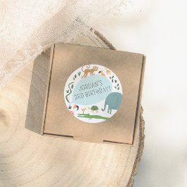 Rufen Sie alle Party Tiere! Modern Birthday Party Runder Aufkleber