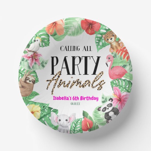Rufen Sie alle Party tropische Geburtstagsparty Pappteller (Vorderseite)
