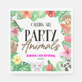 Rufen Sie alle Party tropische Geburtstagsparty Serviette