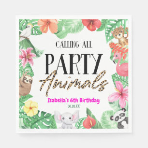 Rufen Sie alle Party tropische Geburtstagsparty Serviette
