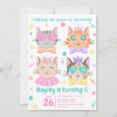 Rufen Sie alle pawty Animals Niedlich Kitty Cat Ge Einladung (Vorderseite)