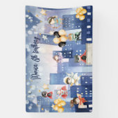 Rufen Sie alle Superhelden Kindergeburtstag Banner (Vertikal)