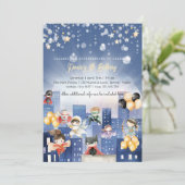 Rufen Sie alle Superhelden Kindergeburtstag Einladung (Stehend Vorderseite)